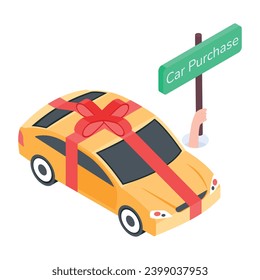 Listo para usar el icono isométrico de la compra 