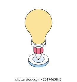 Ready to use isometric icon showing writing skill