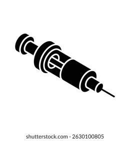 Pronto para usar ícone isométrico mostrando injeção médica