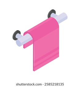 Ready to use isometric icon of towel rack in trendy style