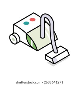 Ready to use isometric icon of a vacuum cleaner