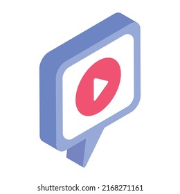Ready to use isometric icon of video message 

