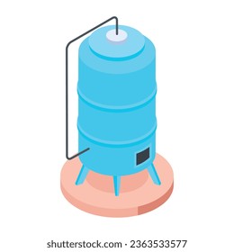 Ready to use isometric icon of water tank 