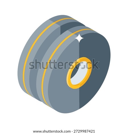 Ready to use isometric icon of weightlifting discs