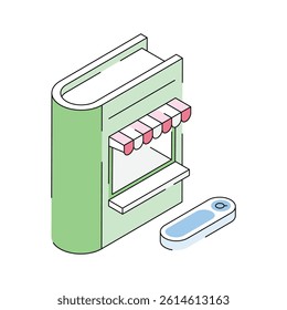 Ready to use isometric style icon of online book shop search