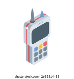 Icono de estilo isométrico listo para usar del walkie talkie