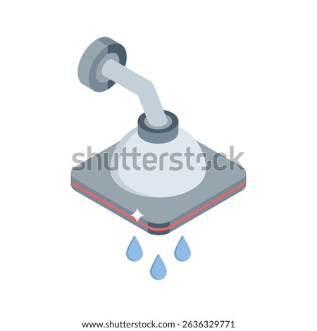 Ready to use isometric style icon of shower head