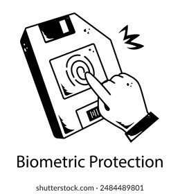 Ready to use line icon of biometric protection 