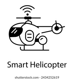 Ready to use line icon of smart helicopter