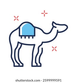 Ready to use line style icon of camel