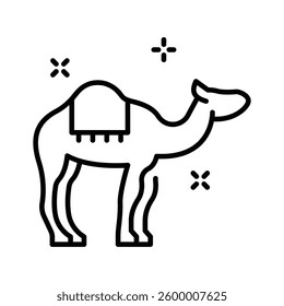 Ready to use line style icon of camel