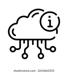 Ready to use line style icon of cloud information technology