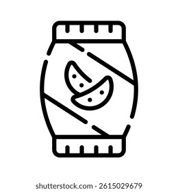 Ready to use line style icon of chips packet
