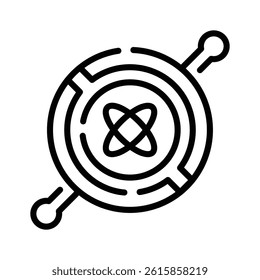 Ready to use line style icon showing atomic physics