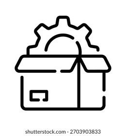 Icono de estilo de línea listo para usar del concepto de gestión de productos