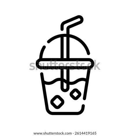 Ready to use line style icon of takeaway juice glass