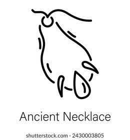 Ready to use linear icon of an ancient necklace 