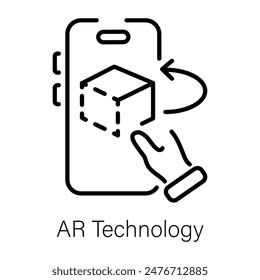 Ready to use linear icon of ar technology 