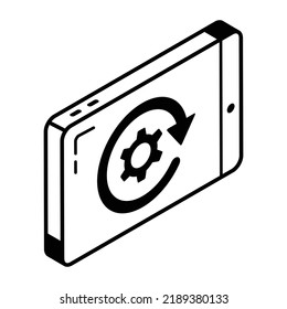 Ready to use linear icon of backup process 