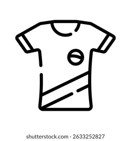 Listo para usar icono lineal de camiseta brasileña