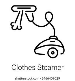 Ready to use linear icon of a clothes steamer 