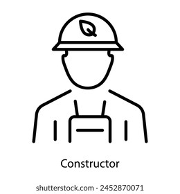 Ready to use linear icon of a constructor 