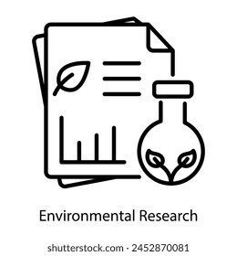 Icono lineal de investigación ambiental listo para usar 