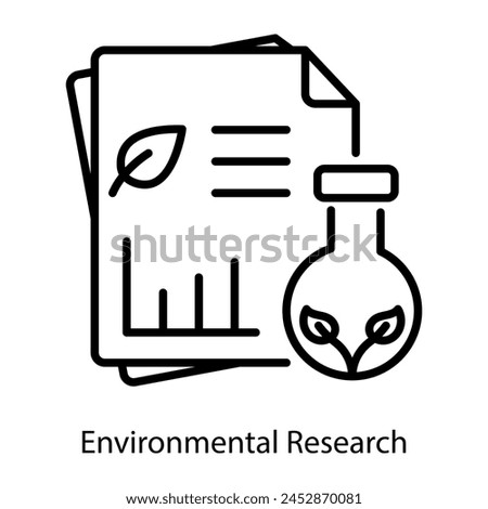 Ready to use linear icon of environmental research 