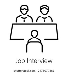 Ready to use linear icon of job interview 