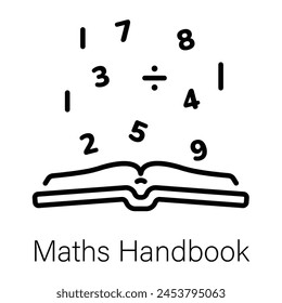 Ready to use linear icon of maths handbook 