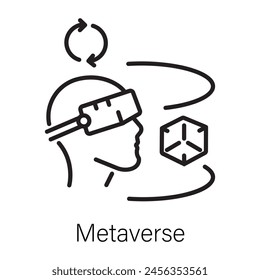 Ready to use linear icon of metaverse 