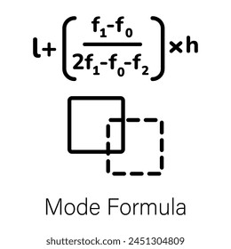 Ready to use linear icon of mode formula 