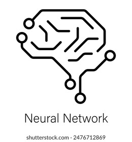 Ready to use linear icon of neural network 