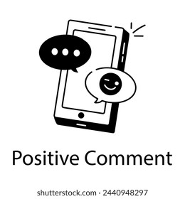 Ready to use linear icon of positive comment 