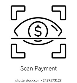 Ready to use linear icon of scan payment 