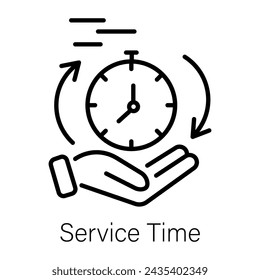 Icono lineal de tiempo de servicio listo para usar 