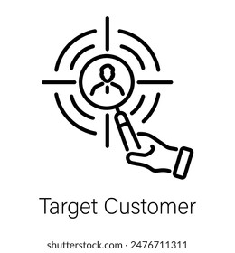 Ready to use linear icon of target customer 