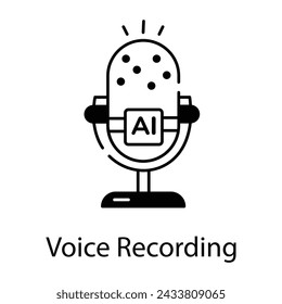 Ready to use linear icon of voice recording