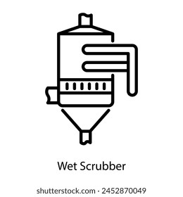 Ready to use linear icon of a wet scrubber 