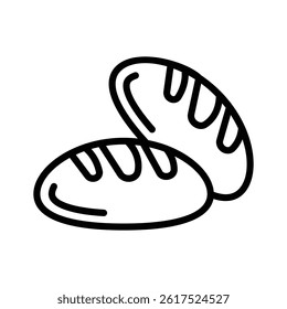 Ready to use linear style icon of baguette buns