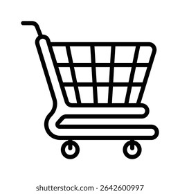 Ready to use linear style icon of shopping trolley