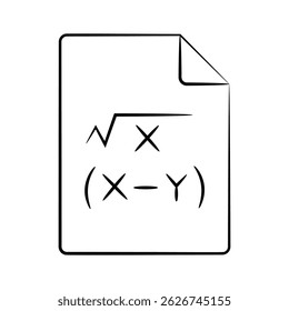 Bereit für Mathematikprüfung Symbol im skizzenhaften Stil