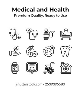 Ready to use medical and healthcare icons