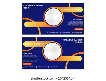 plantilla de diseño de banners empresariales creativos de degradado de uso inmediato