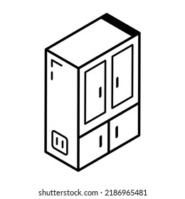 Ready to use outline icon of cupboard 