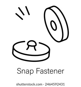 Ready to use outline icon of snap fastener 