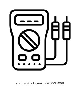 Ready to use outline style icon of voltmeter
