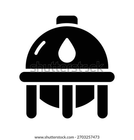 Ready to use premium glyph icon of oil refinery storage