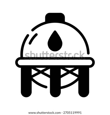 Ready to use premium glyph icon of oil refinery storage