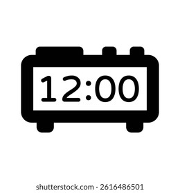 Ready to use premium icon of digital clock in glyph style